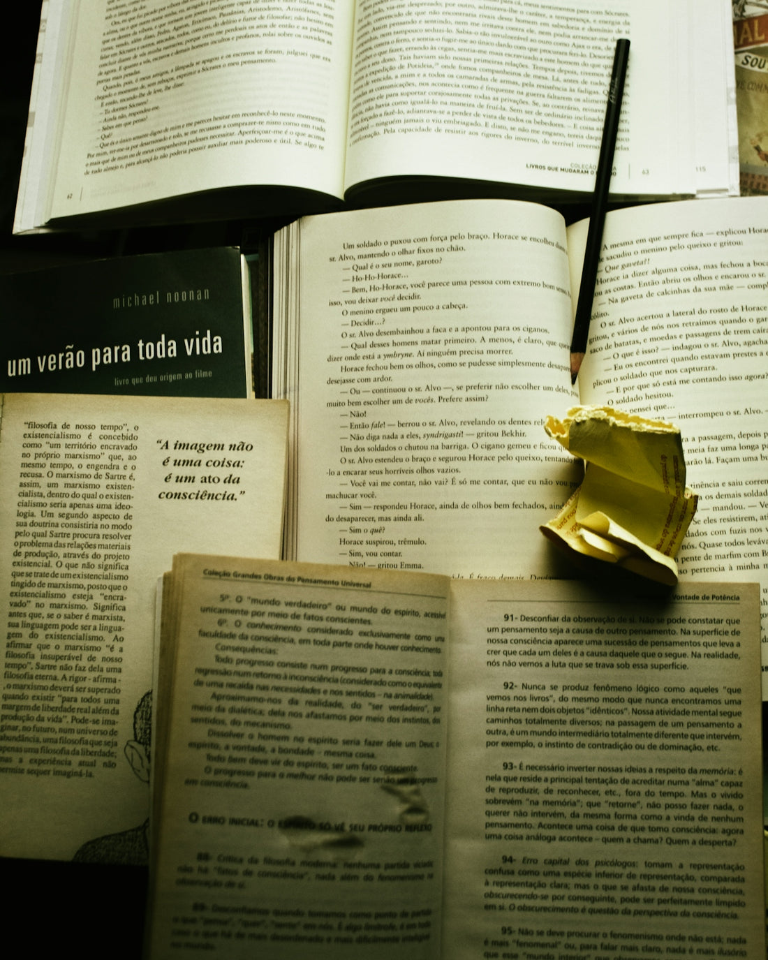 brown paper on book page